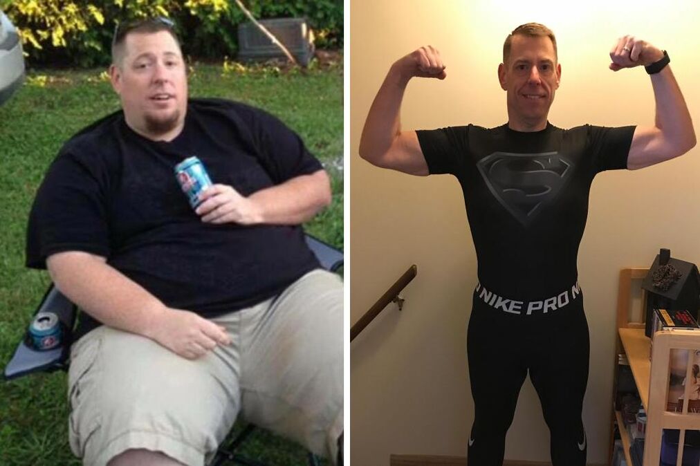 homem antes e depois da dieta cetogênica